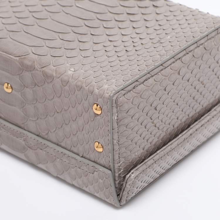 مملوكة مسبقًا Mark Cross Grey Python Small Grace Box Bag