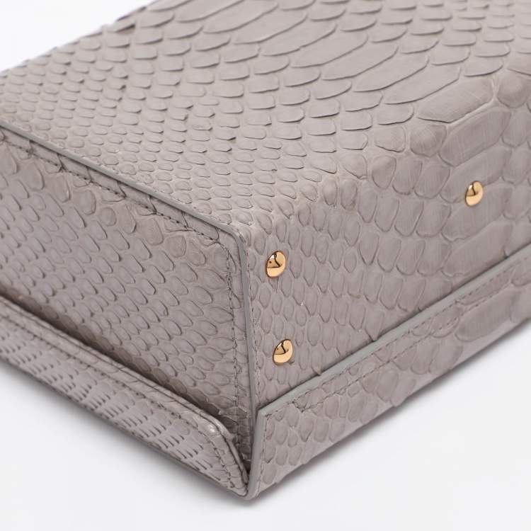 مملوكة مسبقًا Mark Cross Grey Python Small Grace Box Bag