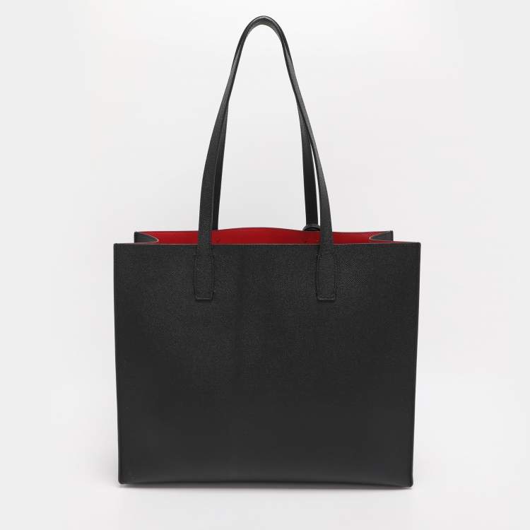 Pre Owned Mark Cross Black Leather Shopper Tote