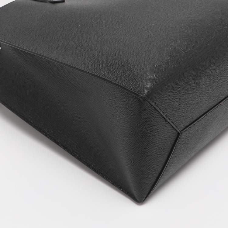 Pre Owned Mark Cross Black Leather Shopper Tote