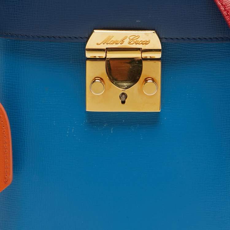 Pre Owned Mark Cross Multicolor Leather Benchley Top Handle Bag