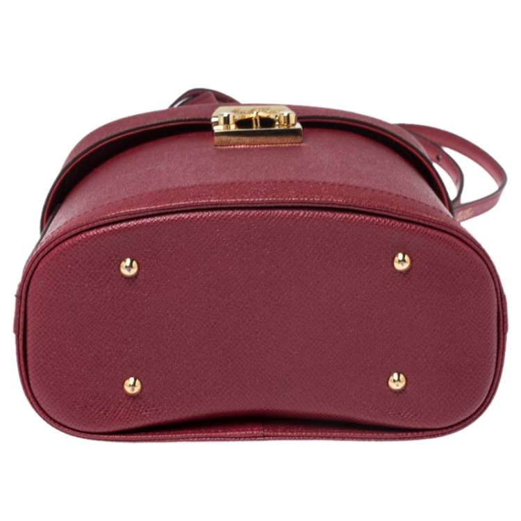 Pre Owned Mark Cross Red Leather Benchley Top Handle Bag