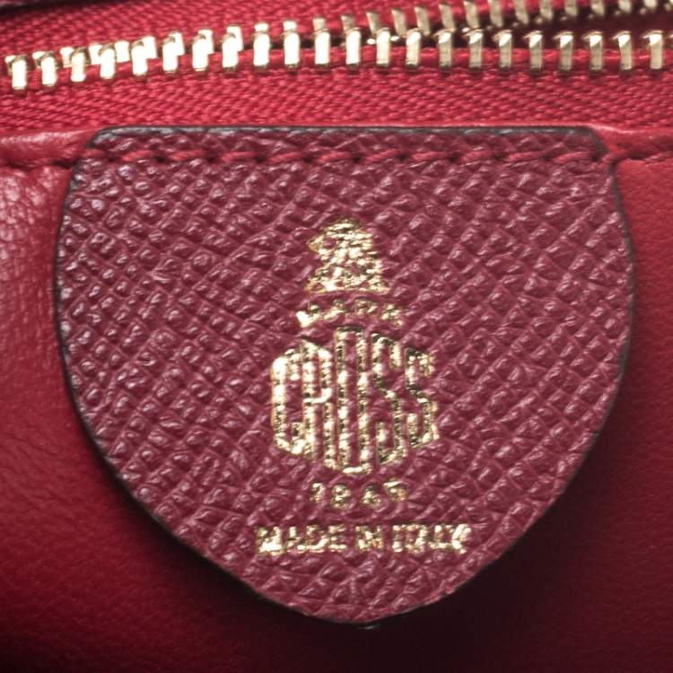 Pre Owned Mark Cross Red Leather Benchley Top Handle Bag