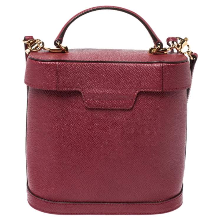 Pre Owned Mark Cross Red Leather Benchley Top Handle Bag