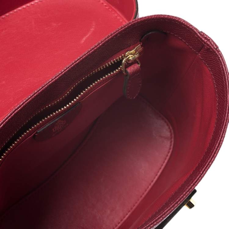Pre Owned Mark Cross Red Leather Benchley Top Handle Bag