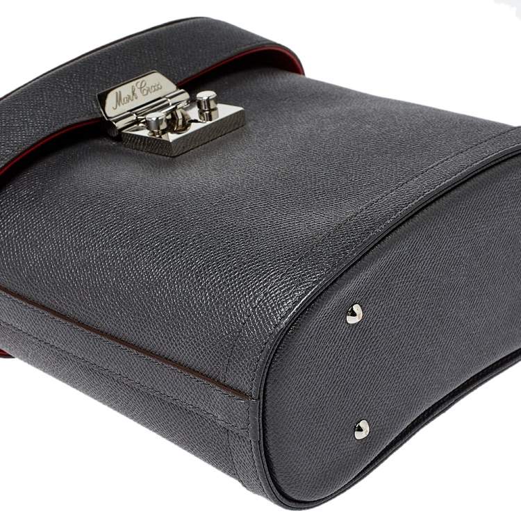 Pre Owned Mark Cross Black Leather Benchley Top Handle Bag