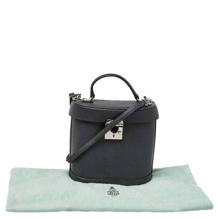 Pre Owned Mark Cross Black Leather Benchley Top Handle Bag