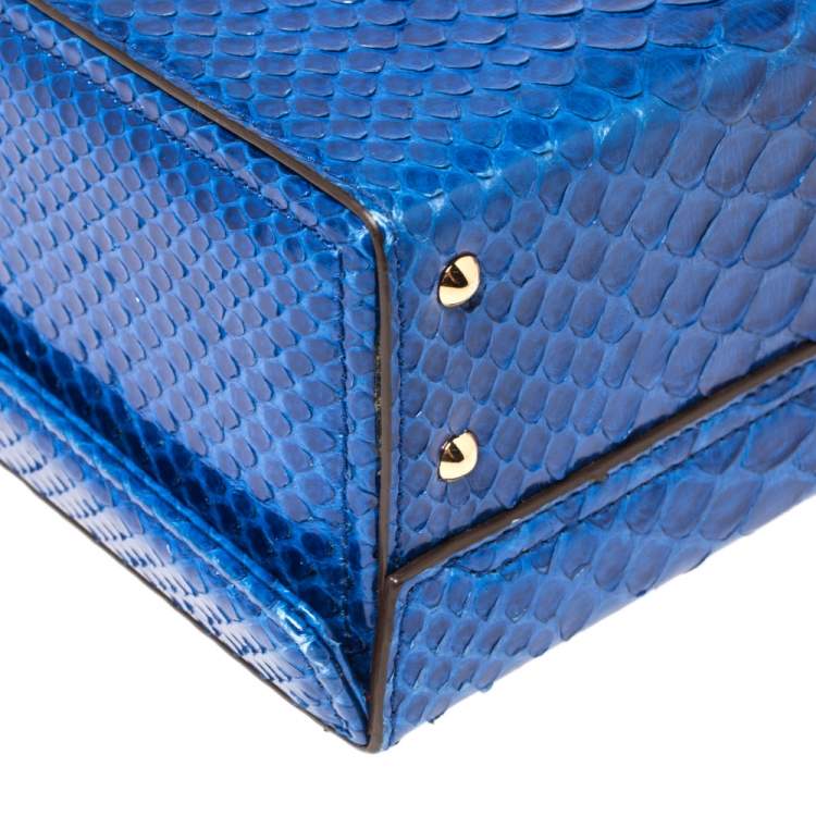 مملوكة مسبقًا Mark Cross Blue Python Small Grace Box Bag