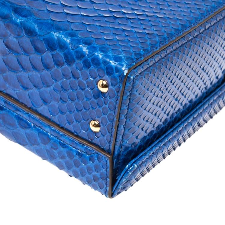 مملوكة مسبقًا Mark Cross Blue Python Small Grace Box Bag