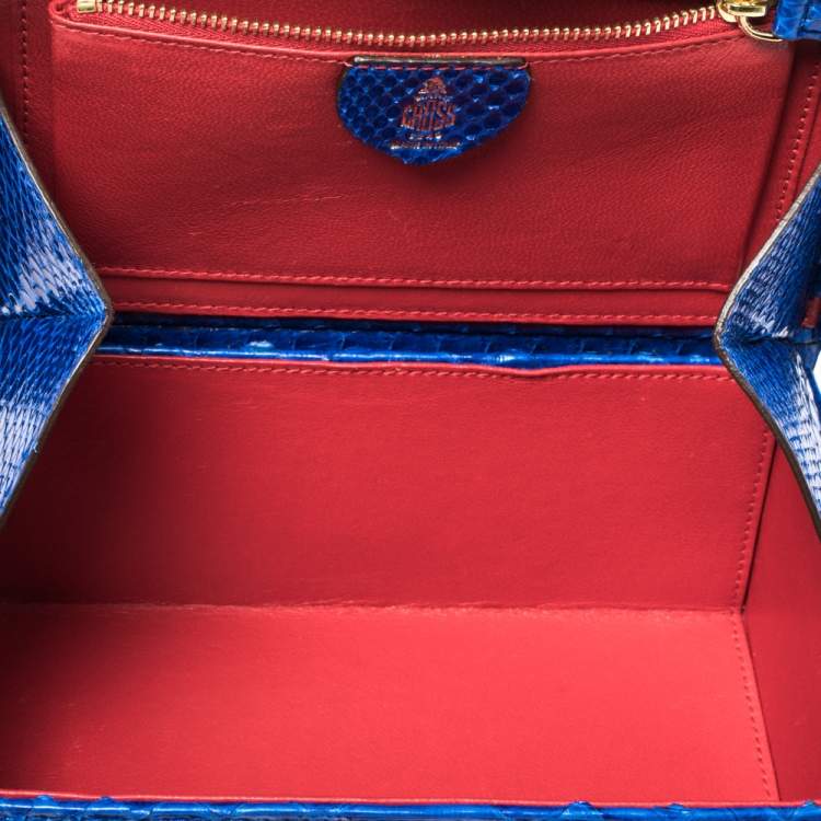 مملوكة مسبقًا Mark Cross Blue Python Small Grace Box Bag