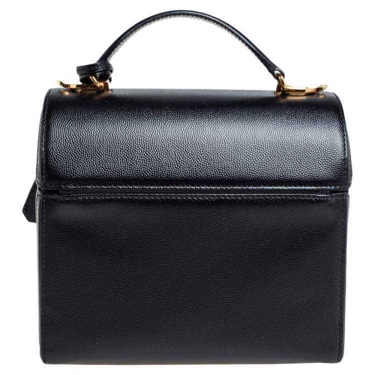Pre Owned Mark Cross Black Leather Sara Top Handle Bag