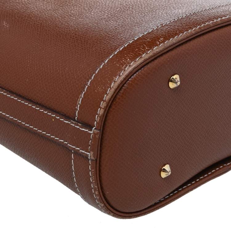 Pre Owned Mark Cross Brown Leather Benchley Top Handle Bag