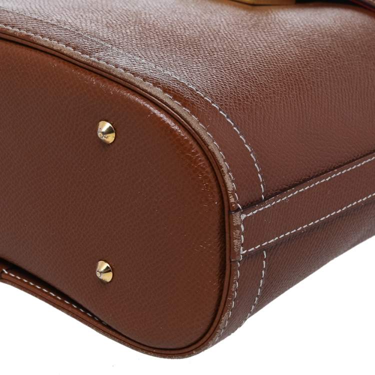 Pre Owned Mark Cross Brown Leather Benchley Top Handle Bag
