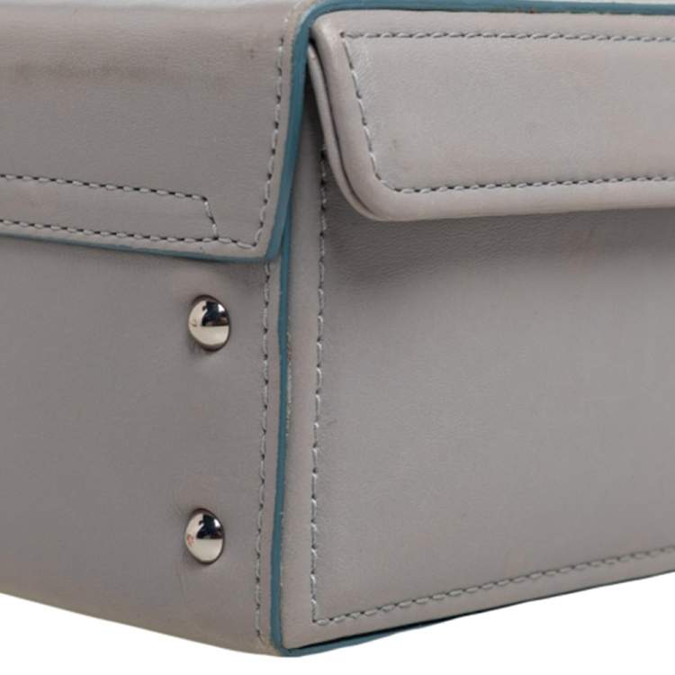 Pre Owned Mark Cross Grey Leather Small Grace Box Bag