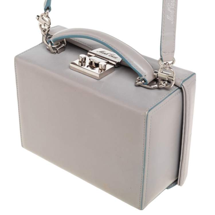 Pre Owned Mark Cross Grey Leather Small Grace Box Bag