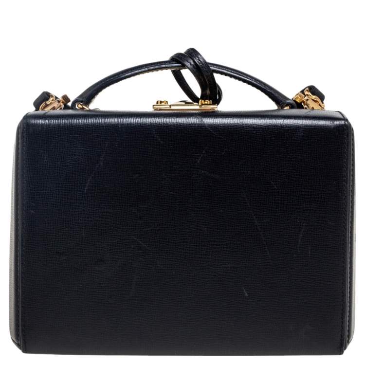 Pre Owned Mark Cross Black Leather Small Grace Box Bag