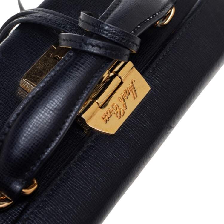 Pre Owned Mark Cross Black Leather Small Grace Box Bag