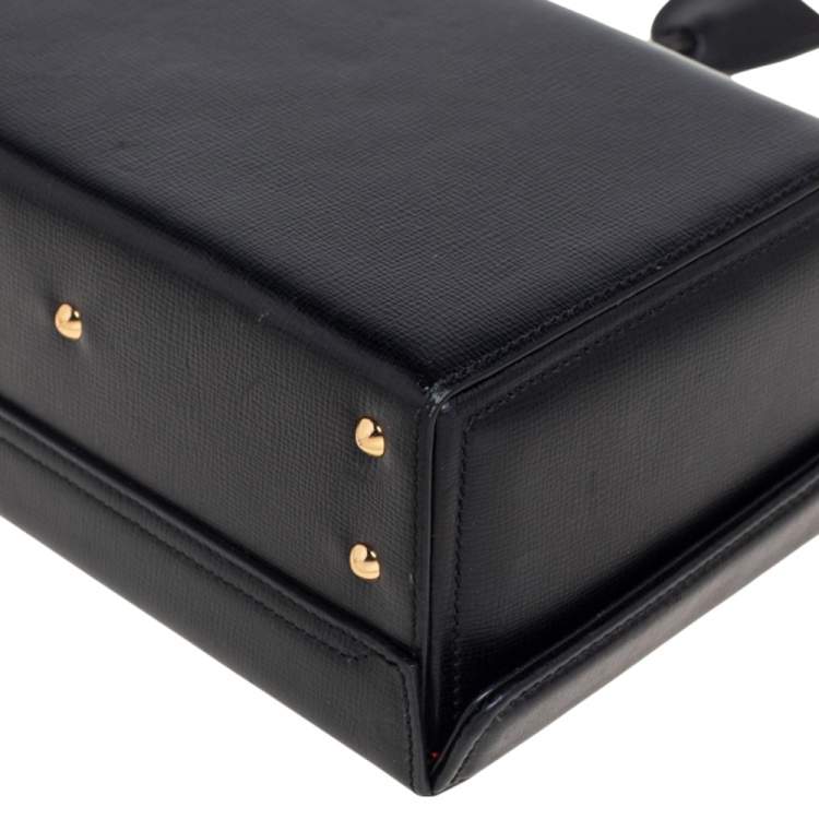 Pre Owned Mark Cross Black Leather Small Grace Box Bag