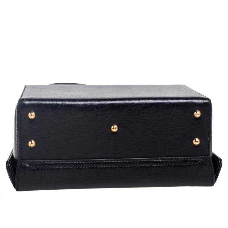 Pre Owned Mark Cross Black Leather Small Grace Box Bag