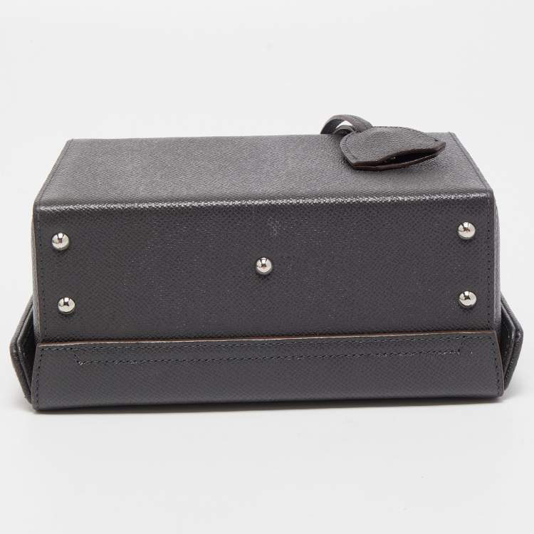 مملوكة مسبقًا Mark Cross Dark Grey Leather Grace Box Bag 
