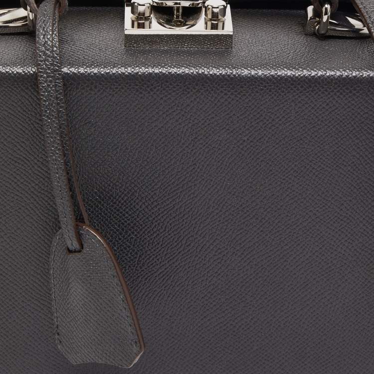 مملوكة مسبقًا Mark Cross Dark Grey Leather Grace Box Bag 