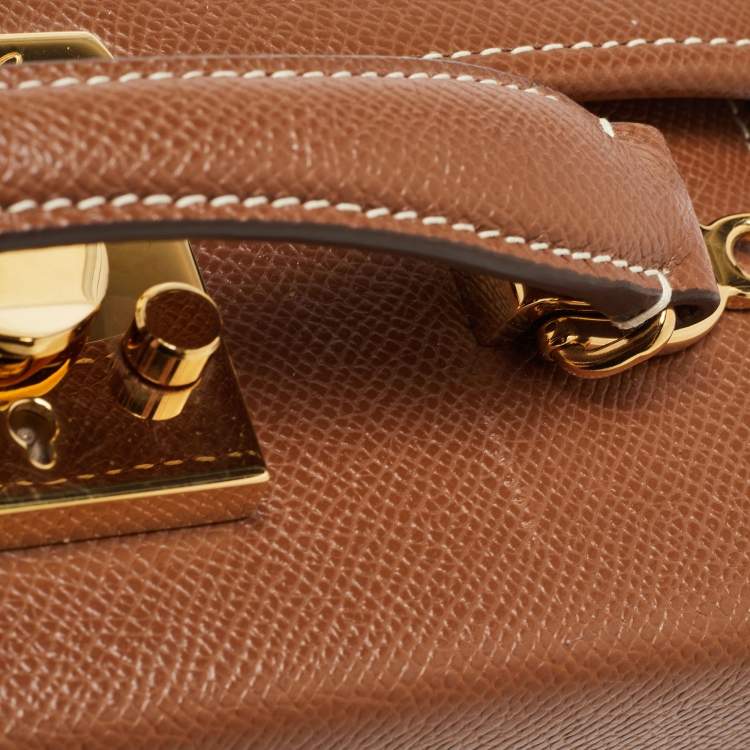 Pre Owned Mark Cross Brown Leather Grace Box Bag 