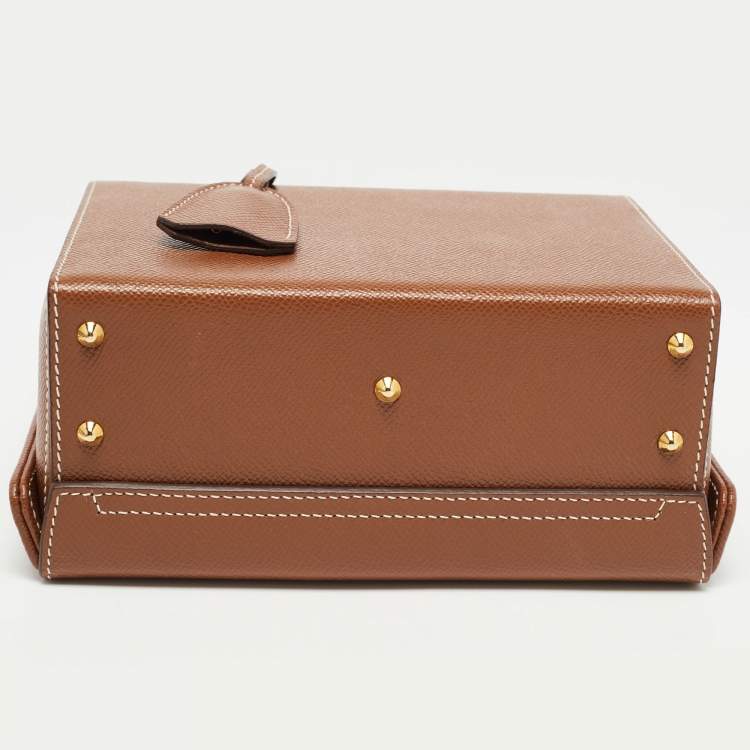 Pre Owned Mark Cross Brown Leather Grace Box Bag 