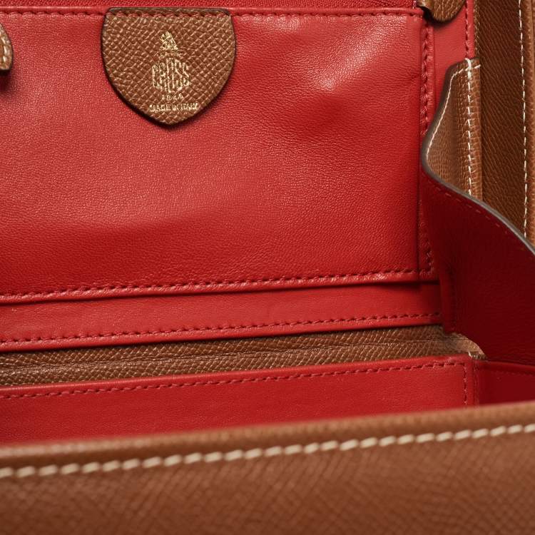 Pre Owned Mark Cross Brown Leather Grace Box Bag 