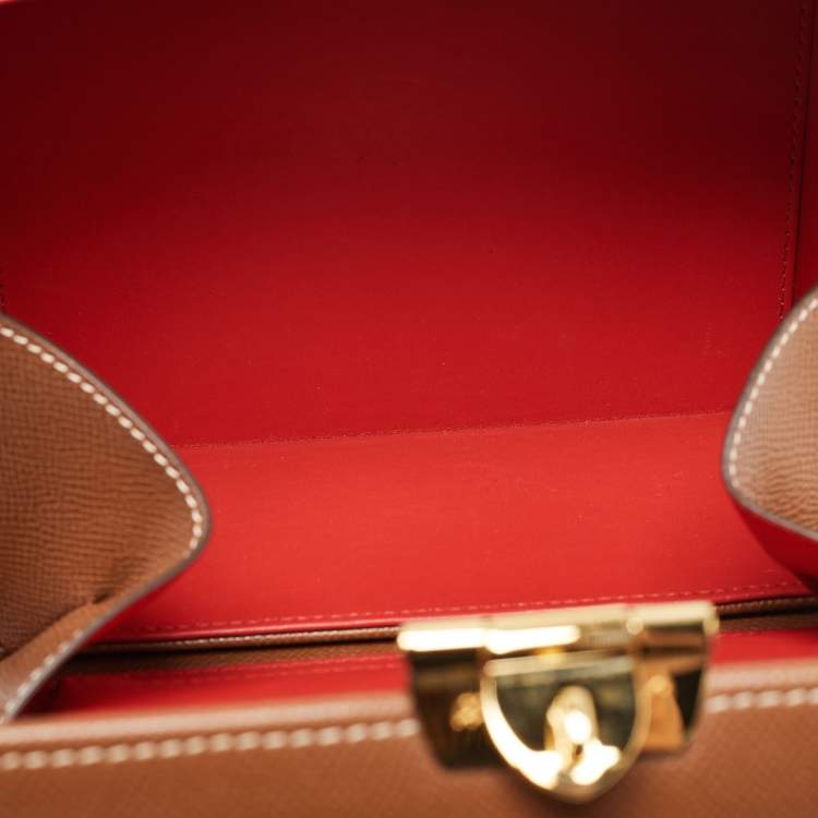 Pre Owned Mark Cross Brown Leather Grace Box Bag 