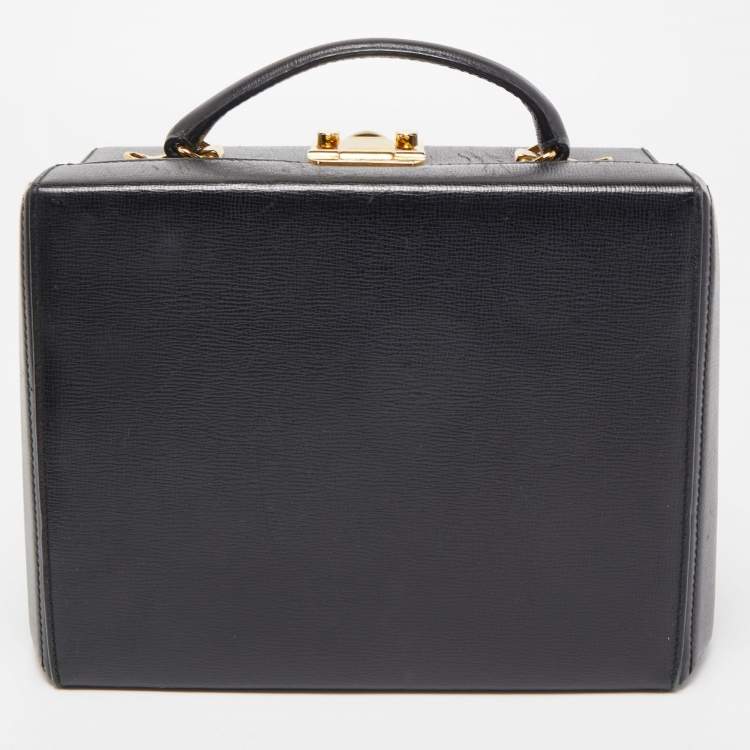 Pre Owned Mark Cross Black Leather Grace Box Bag
