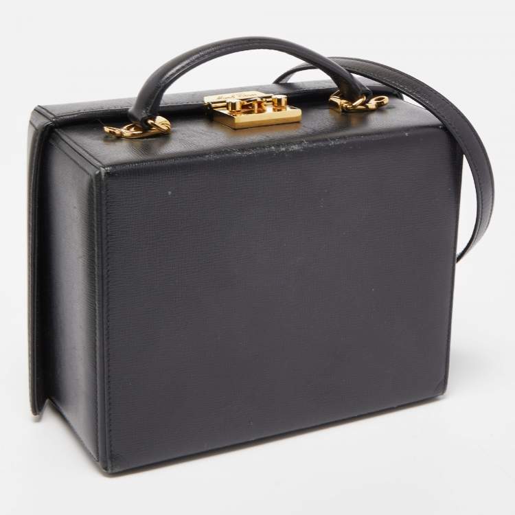 Pre Owned Mark Cross Black Leather Grace Box Bag