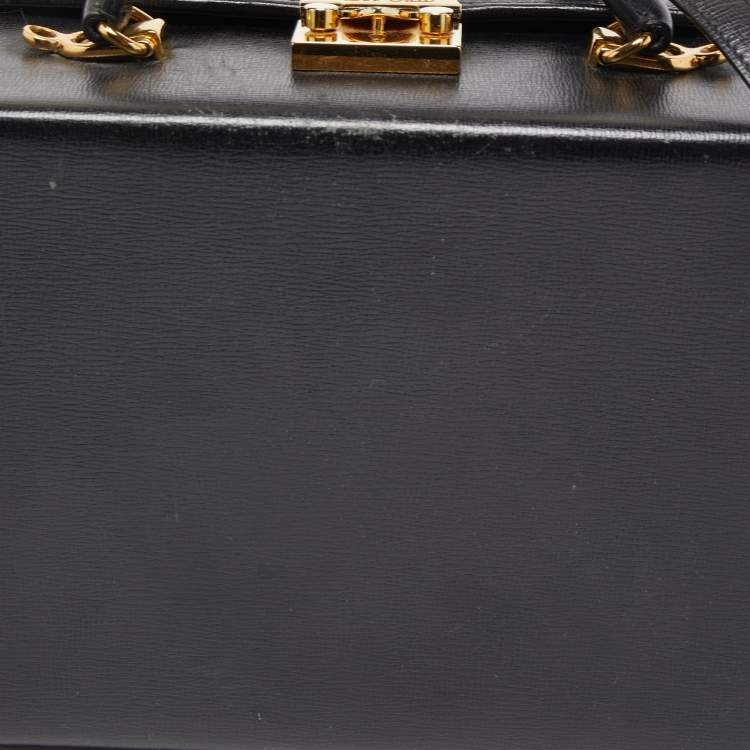 Pre Owned Mark Cross Black Leather Grace Box Bag