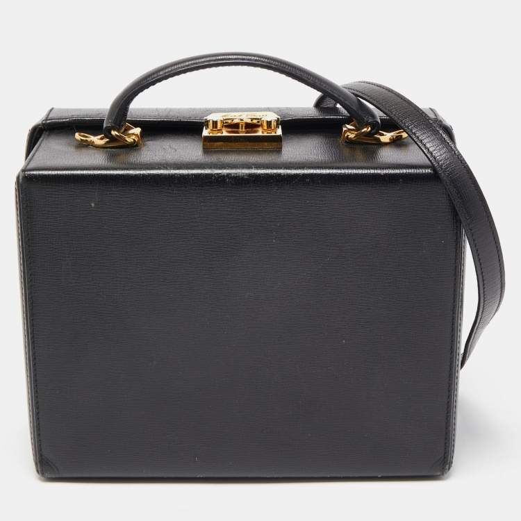 Mark Cross Black Leather Grace Box Bag Mark Cross | The Luxury Closet