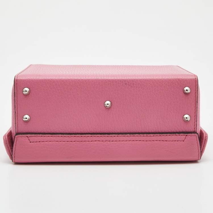 Pre Owned Mark Cross Light Pink Leather Grace Box Bag 