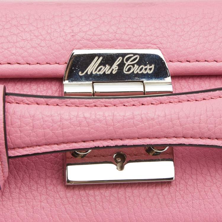 Pre Owned Mark Cross Light Pink Leather Grace Box Bag 