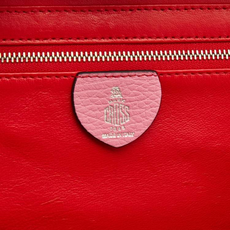 Pre Owned Mark Cross Light Pink Leather Grace Box Bag 