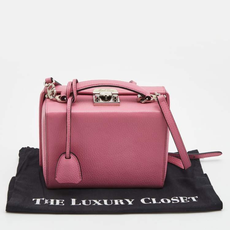 Pre Owned Mark Cross Light Pink Leather Grace Box Bag 