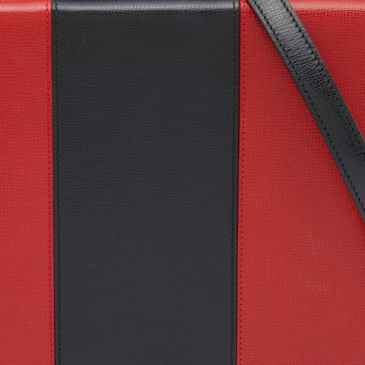 Pre Owned Mark Cross Tri Color Leather Grace Box Top Handle Bag