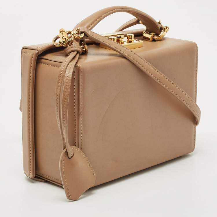 Pre Owned Mark Cross Beige Leather Grace Box Bag