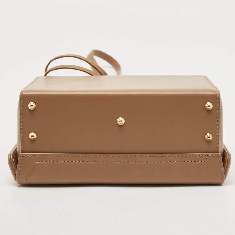 Pre Owned Mark Cross Beige Leather Grace Box Bag