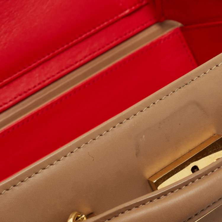 Pre Owned Mark Cross Beige Leather Grace Box Bag