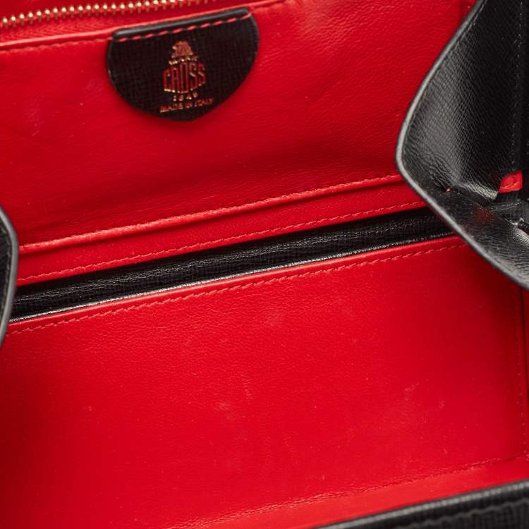 Pre Owned Mark Cross Black Leather Small Galaxy Grace Box Bag