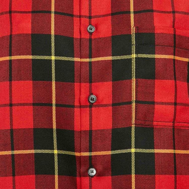 مملوكة مسبقًا Marni Red Checks Cotton Oversized Shirt L