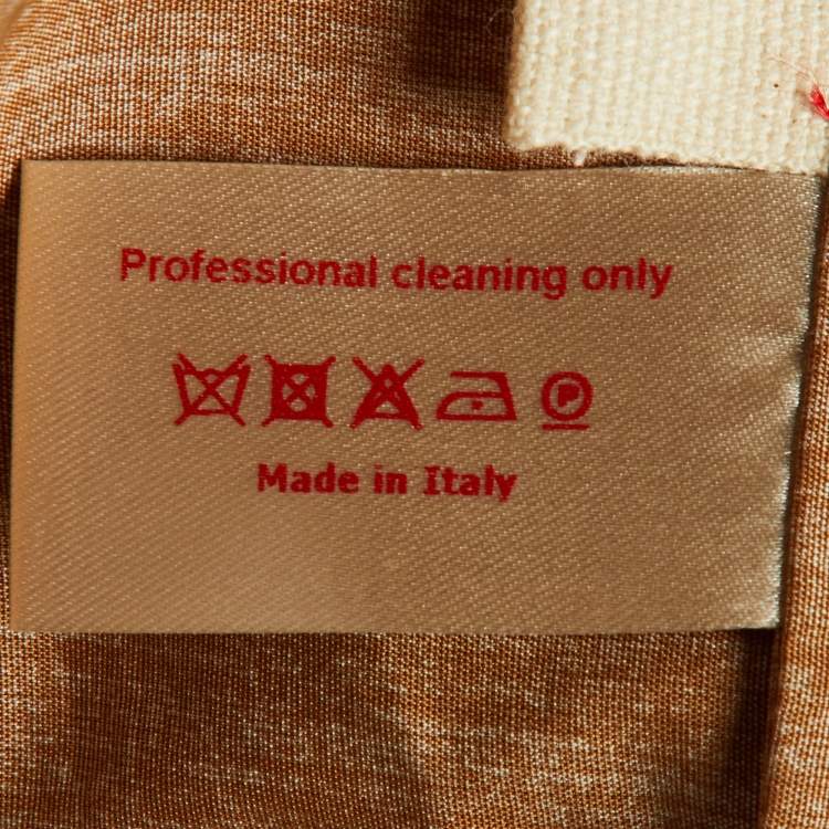 Pre Owned Marni Brown Cotton Cut-and-Sew Detail Tie-Up Neck Blouse L