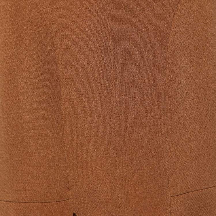 Pre Owned Marni Brown Crepe Double Silk Mini Skirt S
