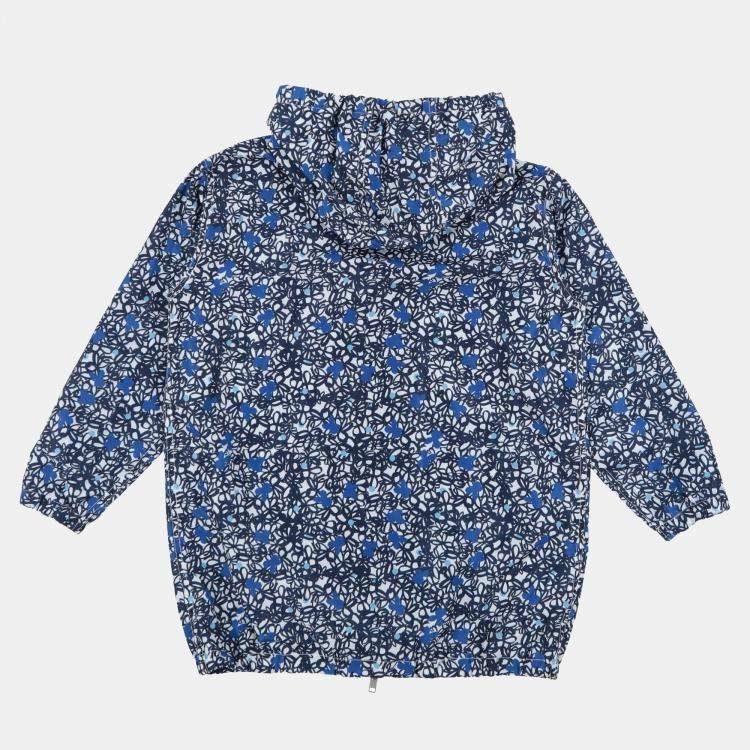 Pre Owned Marni Blue Print Synthetic Hooded Zip Front Jacket Size 6Y
