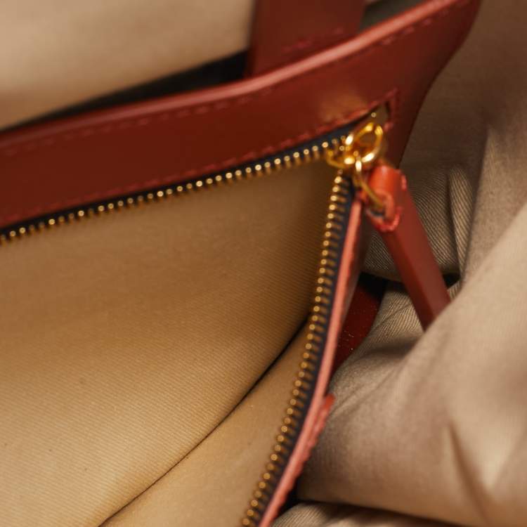 Pre Owned Marni Tricolor Leather and Straw Mini Museo Tote
