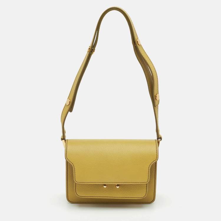 Pre Owned Marni Trunk Mustard Leather Shoulder Bag