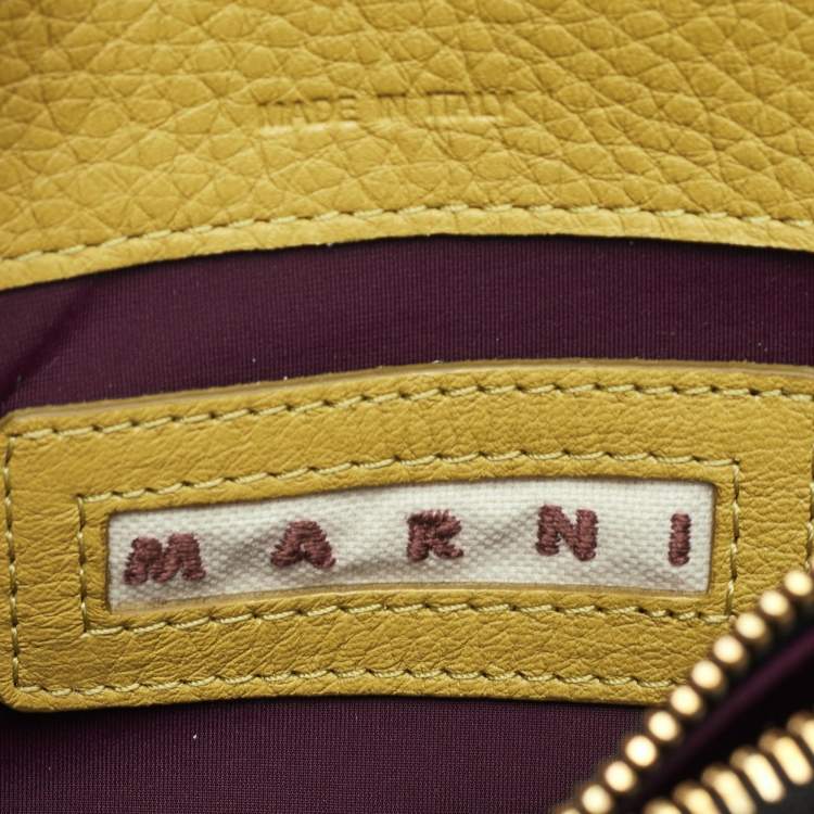 Pre Owned Marni Trunk Mustard Leather Shoulder Bag