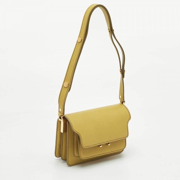 Pre Owned Marni Trunk Mustard Leather Shoulder Bag